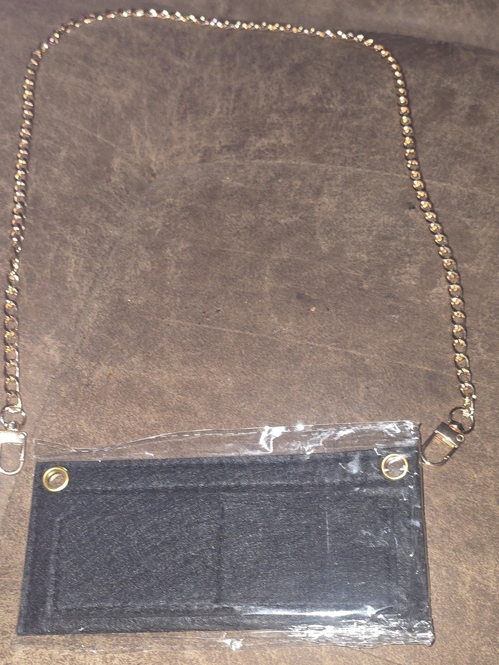 31" Gold Chain Strap + Black Wallet Insert Set (WOC Conversion)